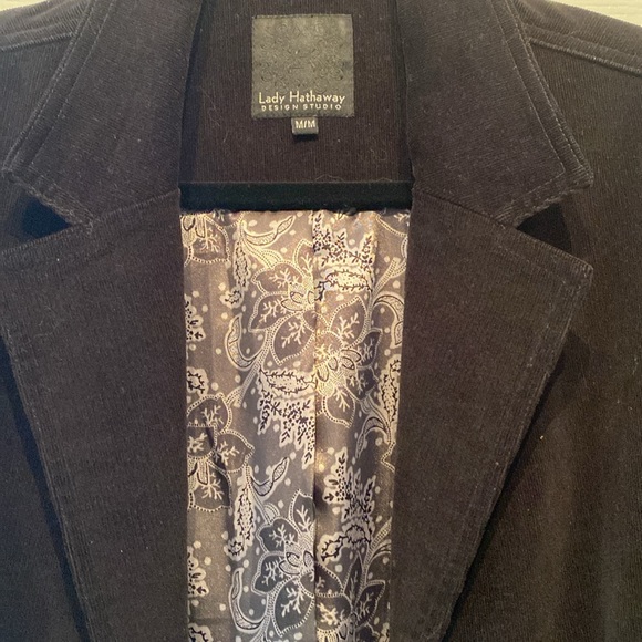 Lady Hathaway Design Black fine corduroy blazer. - Picture 4 of 4